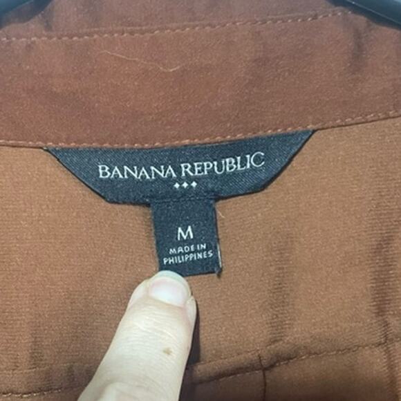 Banana Republic Oversized Button Down Shirt Burnt Orange Size Medium - Picture 3 of 4